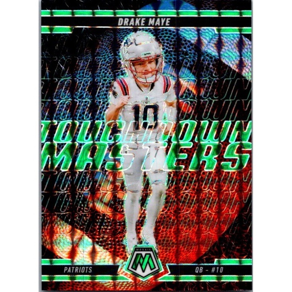 2025 Panini Mosaic #9 Drake Maye Touchdown Masters Mosaic Green Patriots